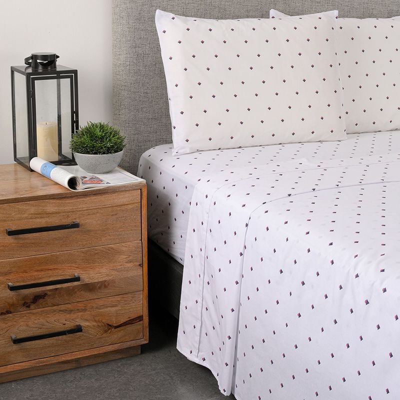 BENETTON - Sábanas de Algodón 180 Hilos Suave Benetton. Juegos de Sábanas Estampadas para cama Doble, Queen y King