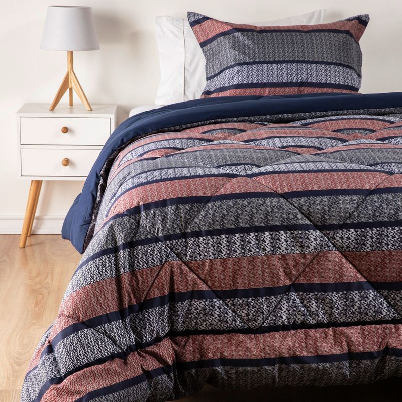 AMBIENTA - Edredón Ambienta con exterior y relleno de 250 GSM Poliéster Capitan. Edredón Estampado para cama sencilla, doble, queen.
