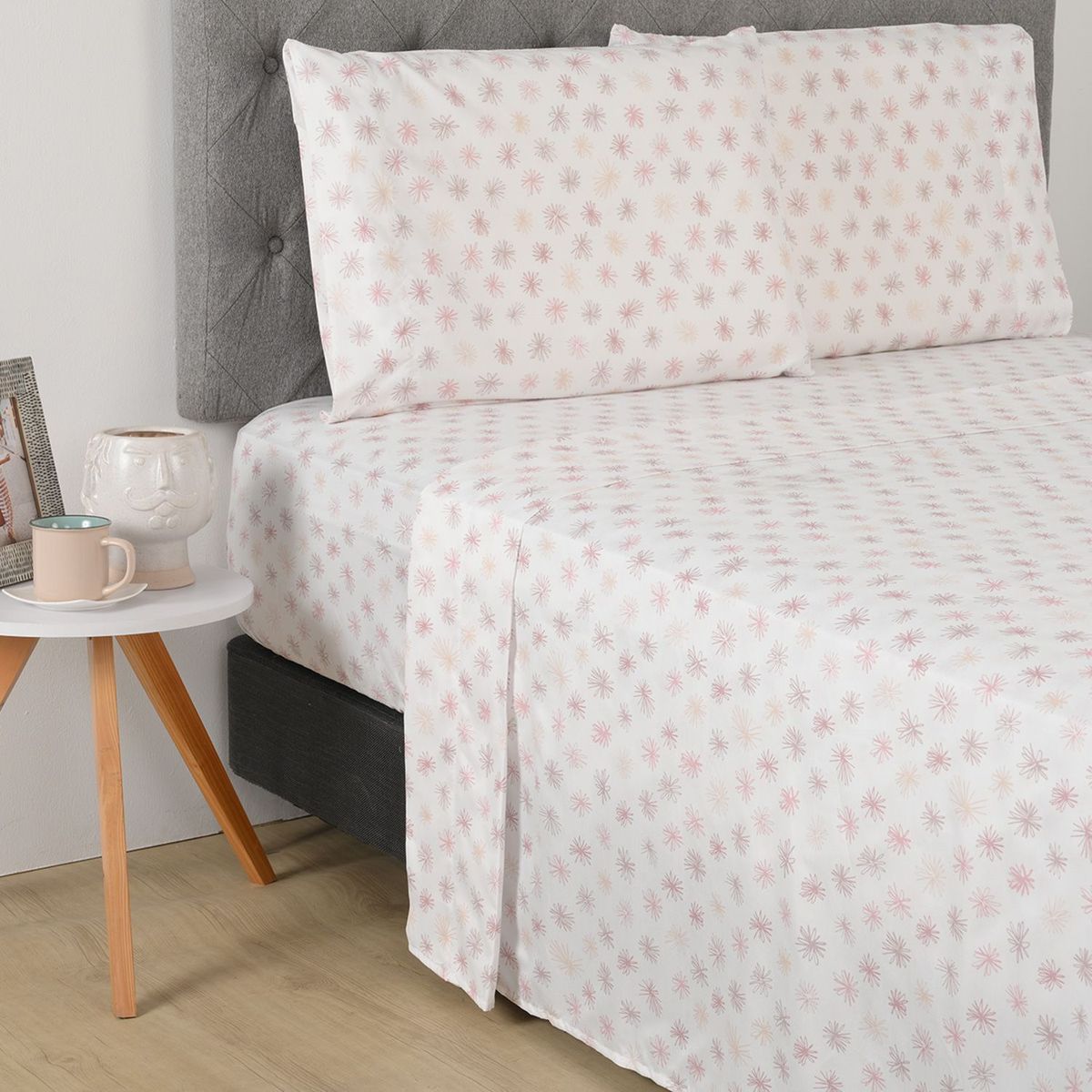 AMBIENTA - Sabanas Ambienta de Poliéster 75 GSM para cama Sencillo,Doble, Queen. Juego de Sábanas Estampada Shany