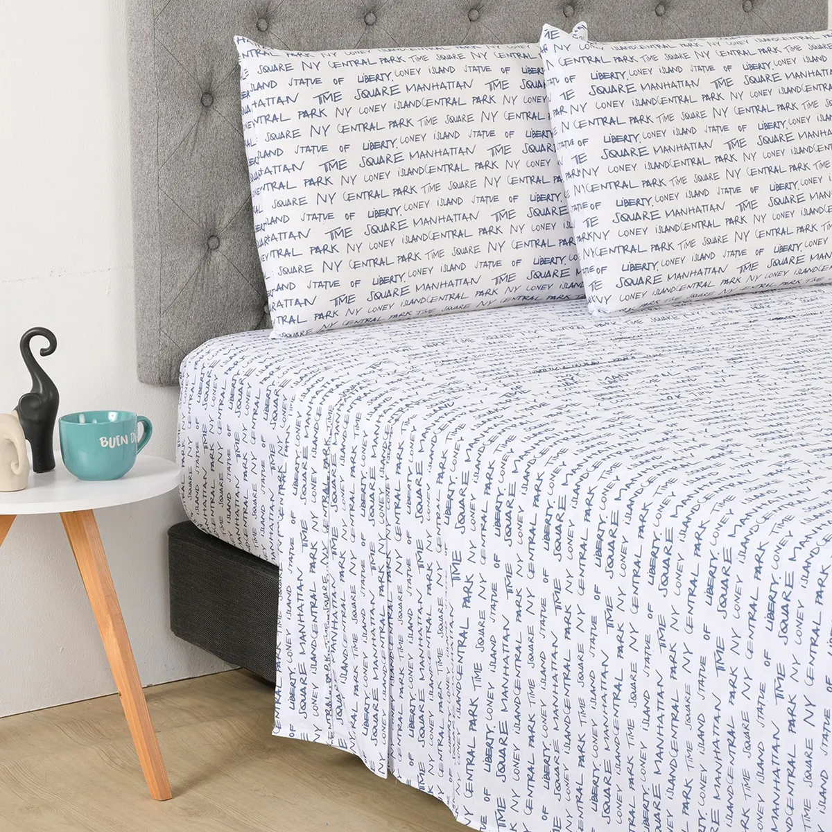 MICA - Sábanas de Algodón 180 Hilos Suave Mica . Juegos de Sábanas Estampadas para cama Sencillo, Doble, Queen y King