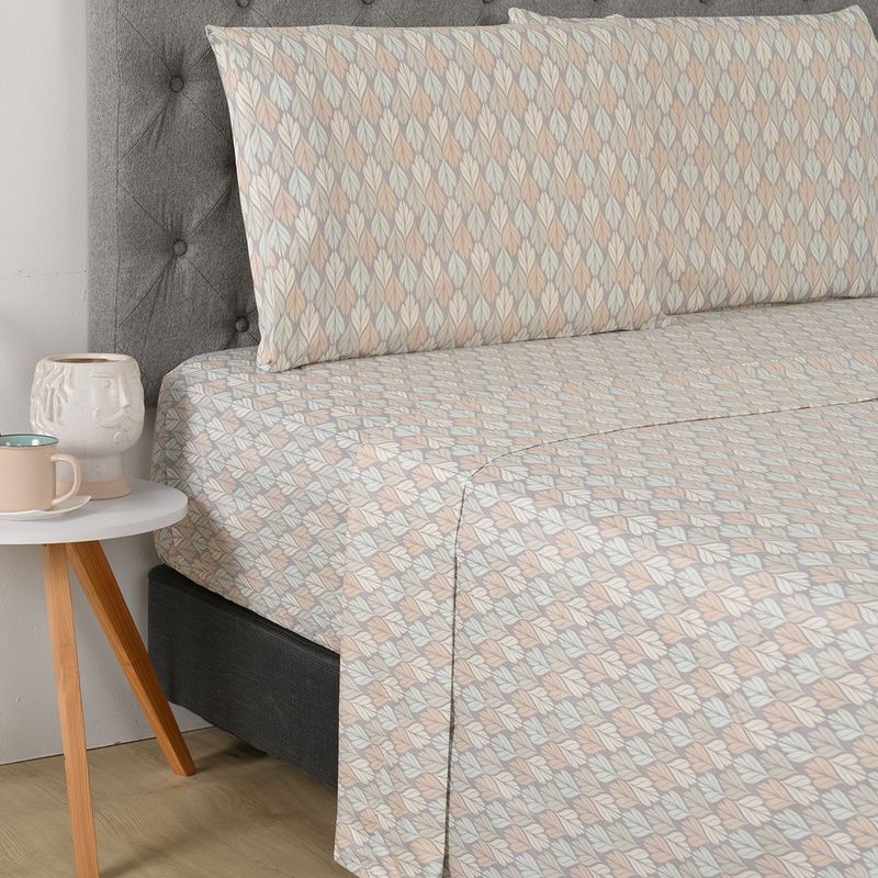 AMBIENTA - Sabanas Ambienta de Poliéster 75 GSM para cama Sencillo,Doble, Queen. Juego de Sábanas Estampada Mosay