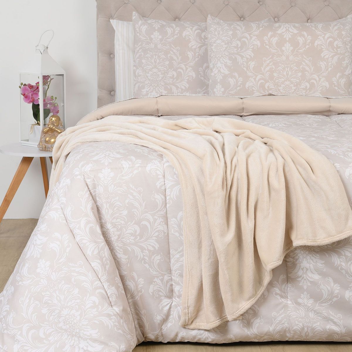 ROBERTA ALLEN - Juego de Cama: Edredón + Juego De Sábanas Roberta Allen Janette Beige