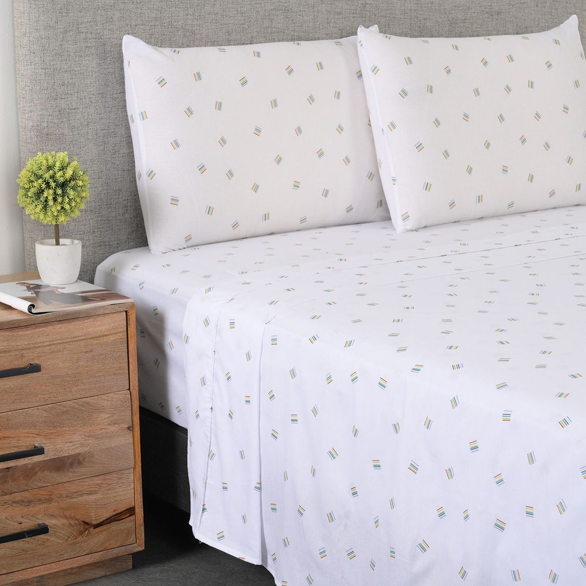 BENETTON - Sabanas Benetton de Algodón 180 Hilos para cama Sencillo,Doble, Queen. Juego de Sábanas Estampada Massimo