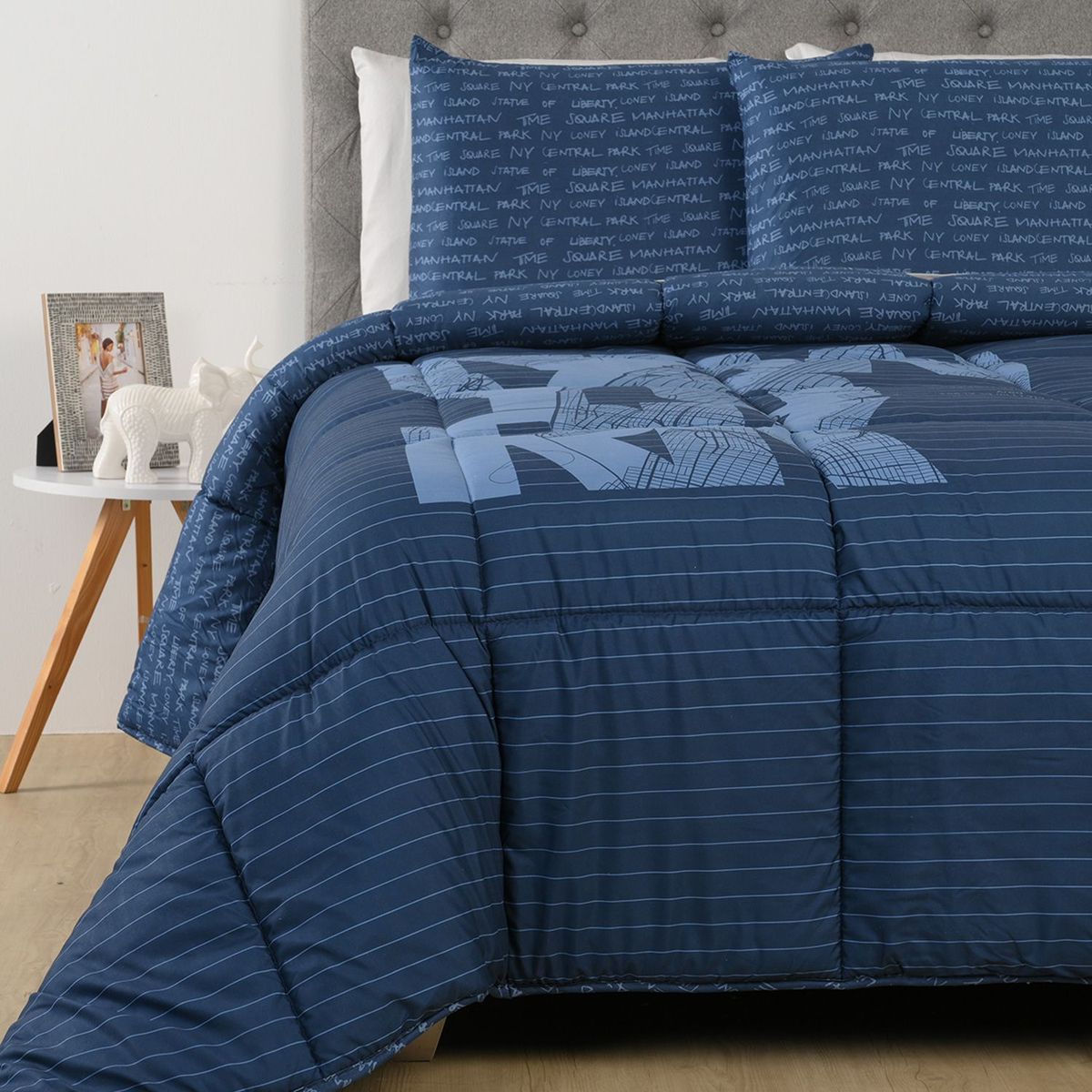 MICA - Edredón Mica con exterior y relleno de 500 GSM Poliéster muy alcolchado. Edredón Estampado para cama Sencilla, doble, queen, king.