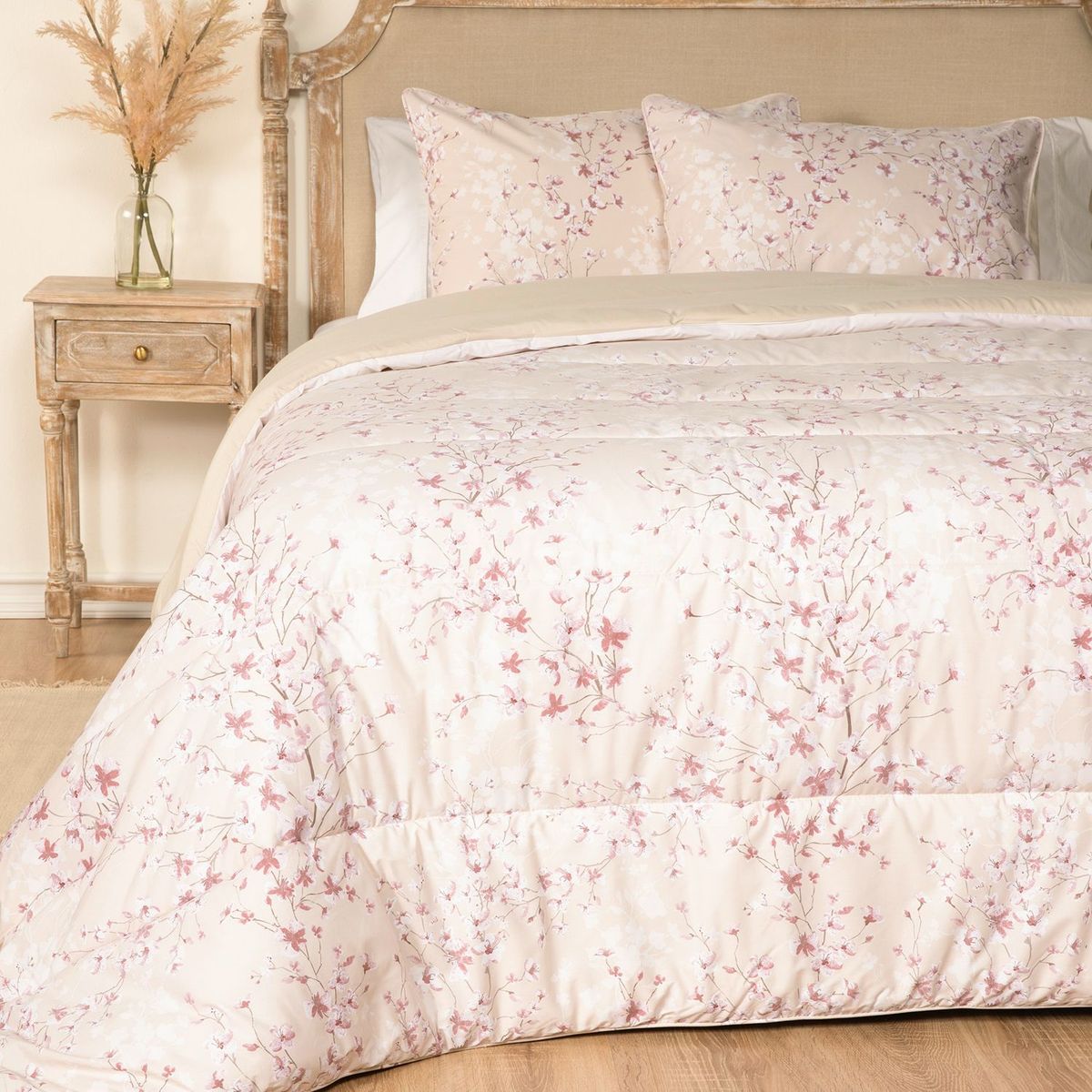 ROBERTA ALLEN - Edredón Roberta Allen con exterior en Polialgodón y relleno de 500 GSM Poliéster muy alcolchado Monica. Edredón Estampado para cama Doble, queen, king.