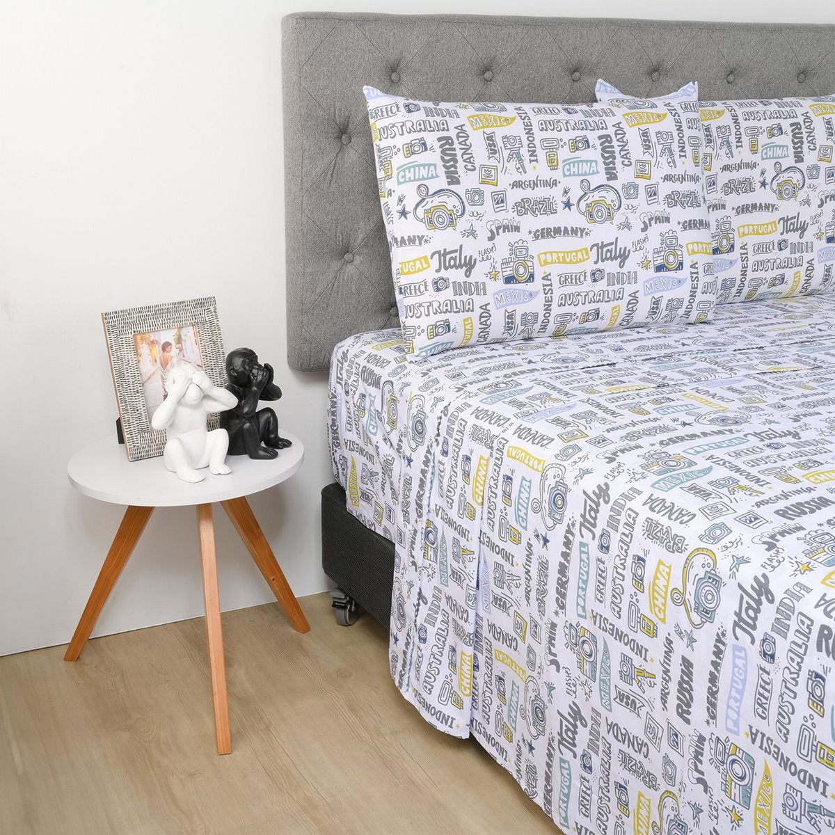 MICA - Sábanas de Algodón 180 Hilos Suave Mica . Juegos de Sábanas Estampadas para cama Sencillo, Doble, Queen y King
