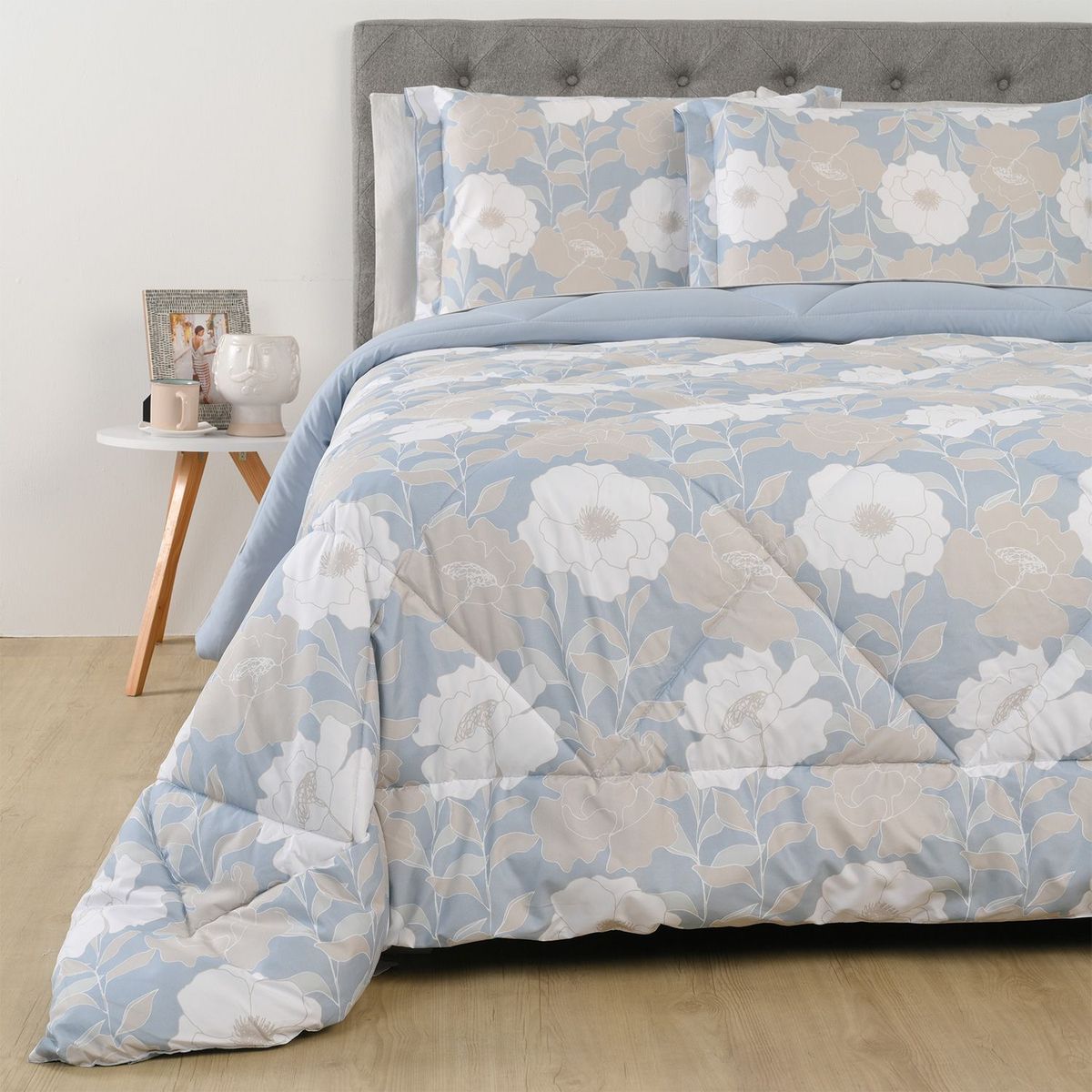 AMBIENTA - Edredón Ambienta con exterior y relleno de 250 GSM Poliéster Roxana. Edredón Estampado para cama sencilla, doble, queen.