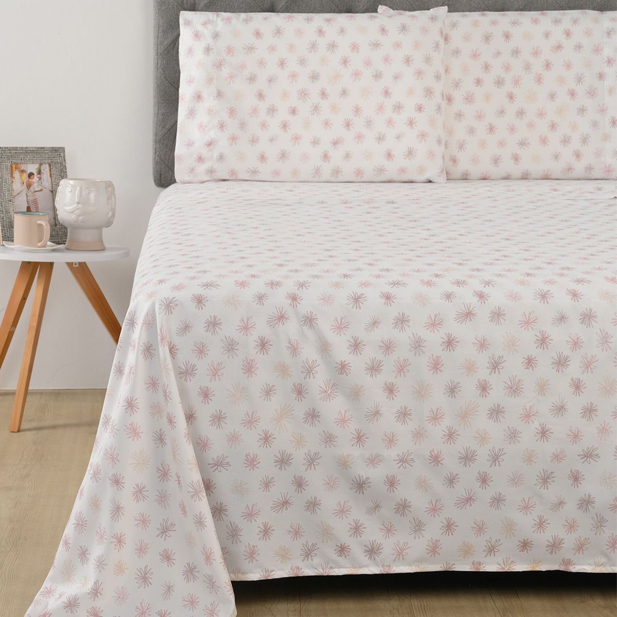 AMBIENTA - Sabanas Ambienta de Poliéster 75 GSM para cama Sencillo,Doble, Queen. Juego de Sábanas Estampada Shany