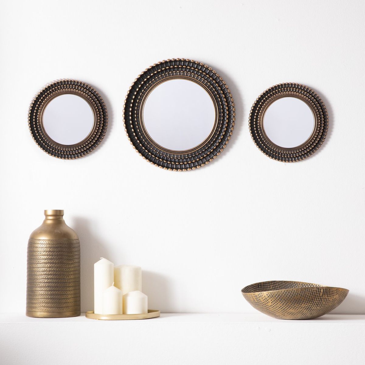 MICA - Espejos de pared Decorativo 39cm 39cm Redonda MICA