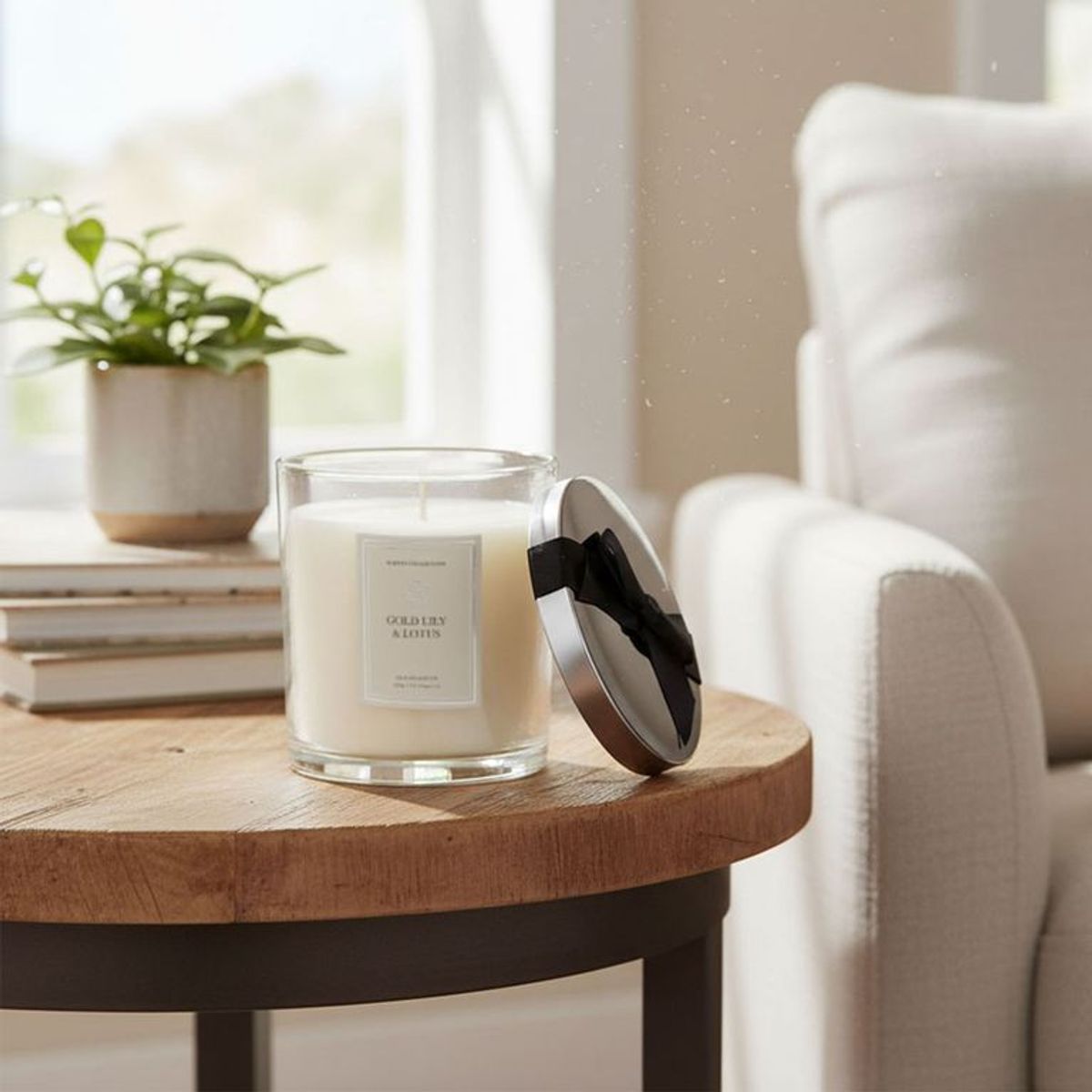 BASEMENT HOME - Vela aromática Lirio y Lotus Cera 9.4 x 8.7 cm