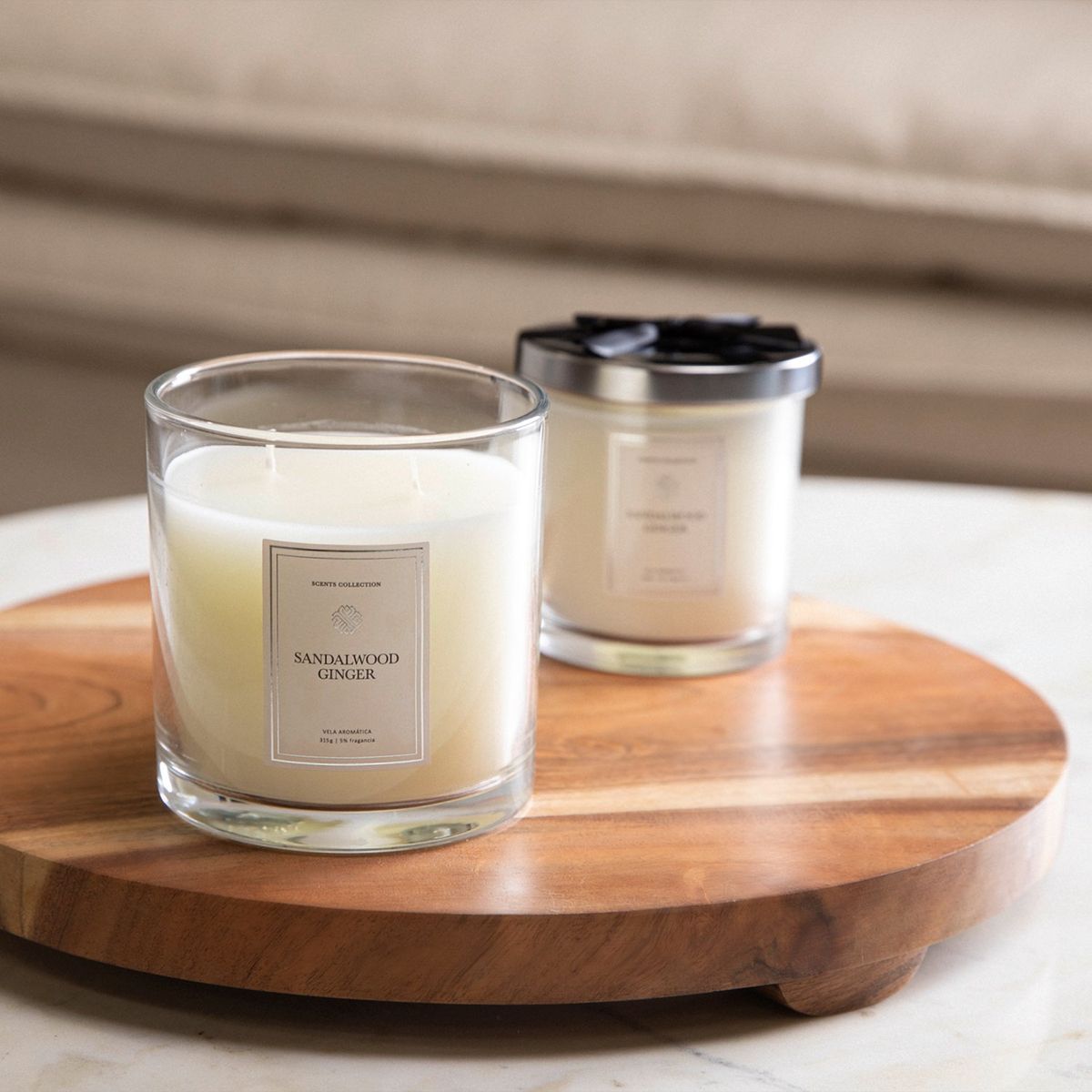 BASEMENT HOME - Vela aromática Sandalo y Jengibre Cera 10.5 x 10.7 cm