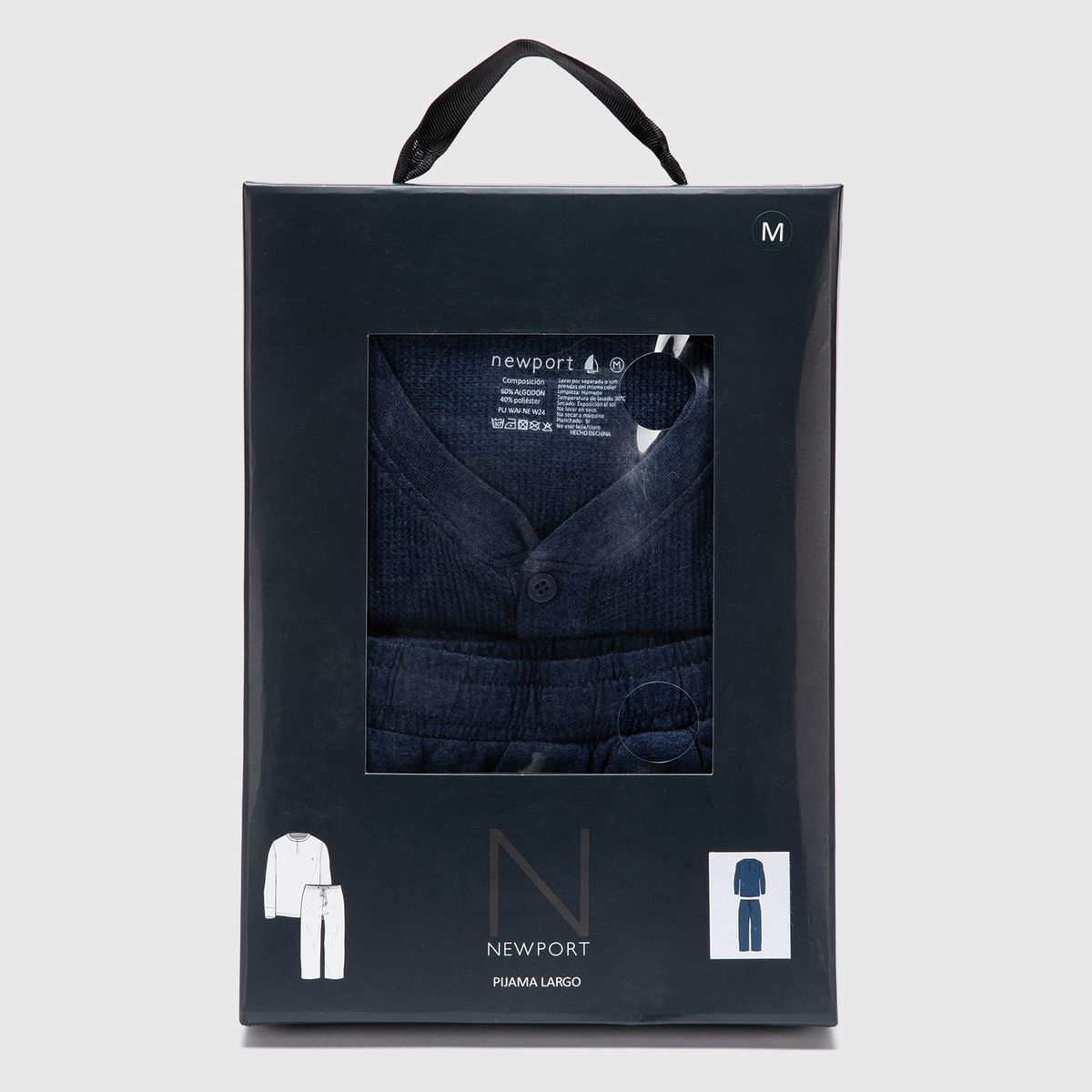 NEWPORT - Conjunto de pijama con pantalón para Hombre Larga Manga larga de Algodón Newport