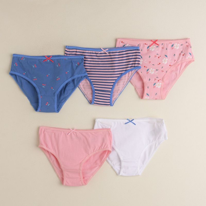ELV - Pack de 5 Panties para Niña en Algodón ELV