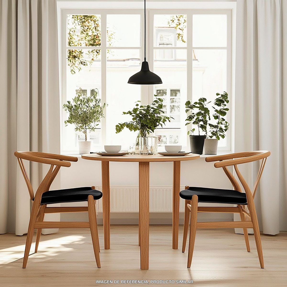 BASEMENT HOME - Set X2 Silla de Comedor en Poliseda Con Patas de Madera 56 x 53 x 78 cm - Mueble Basement Home Kolding - 0% Interés a 3, 6 o 12 Cuotas Pagando con tu CMR Banco Falabella