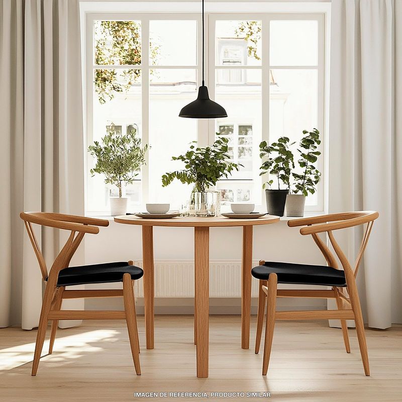 BASEMENT HOME - Set X2 Silla de Comedor en Poliseda Con Patas de Madera 56 x 53 x 78 cm - Mueble Basement Home Kolding - 0% Interés a 3, 6 o 12 Cuotas Pagando con tu CMR Banco Falabella