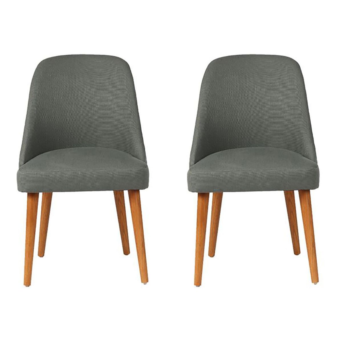 BASEMENT HOME - Set X2 Silla de Comedor en Poliéster con patas de Madera 85 x 53 x 615 cm - Mueble Basement Home Kant -  0% Interés a 3, 6 o 12 Cuotas Pagando con tu CMR Banco Falabella