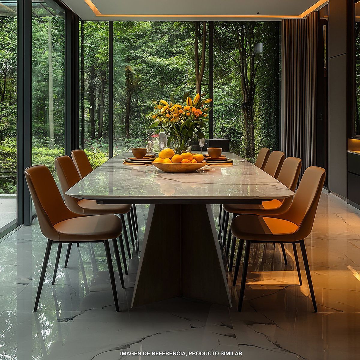 BASEMENT HOME - Mesa de Comedor Rectangular para 6 Personas en Marmol Milan 220 x 100 x 76 cm Basement Home