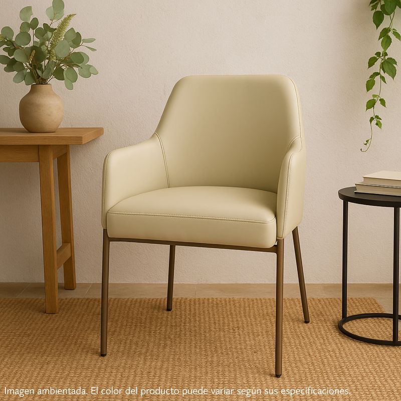 BASEMENT HOME - Silla de Comedor en Poliéster con Patas de Metal Milan 88 x 66 x 57 cm Basement Home -  0% Interés a 3, 6 o 12 Cuotas Pagando con tu CMR Banco Falabella