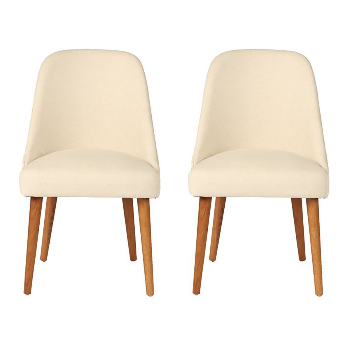 BASEMENT HOME - Set X2 Silla de Comedor en Poliéster con patas de Madera 85 x 53 x 615 cm - Mueble Basement Home Kant -  0% Interés a 3, 6 o 12 Cuotas Pagando con tu CMR Banco Falabella