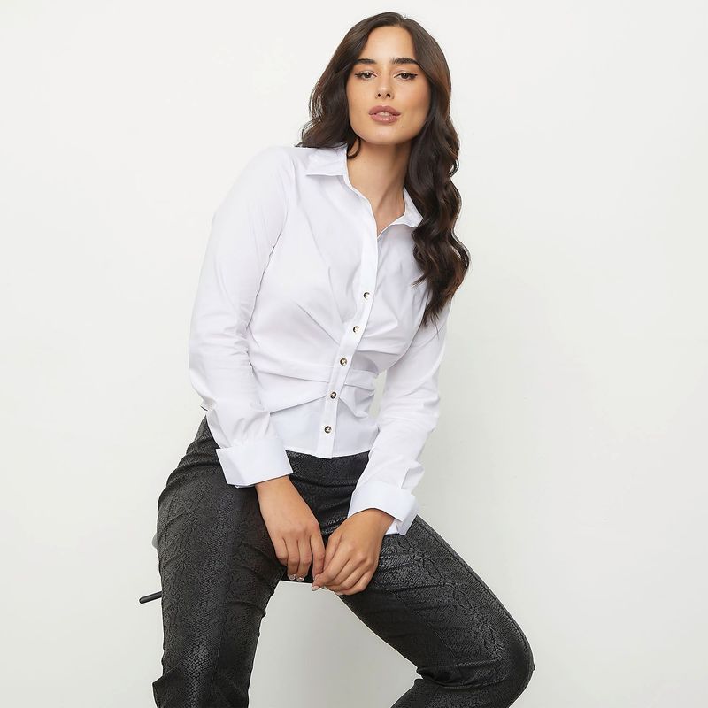 MOSSIMO - Camisa para Mujer Manga larga de Algodón Mossimo
