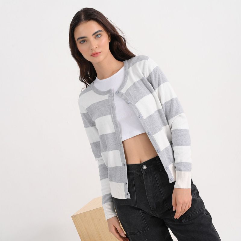 SYBILLA - Cardigan Mujer con Estampado de Algodón Sybilla