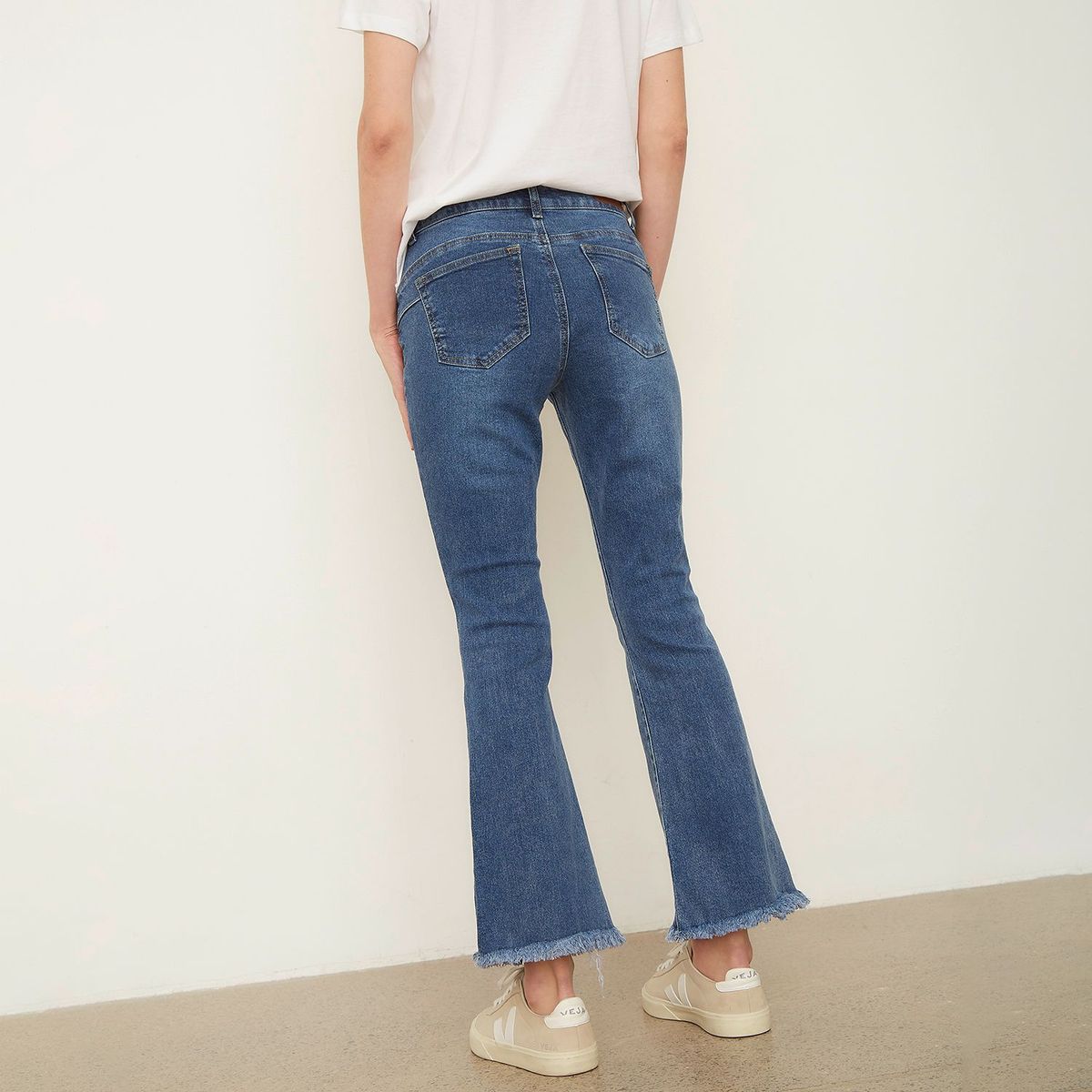 UNIVERSITY CLUB - Jean Flare Mujer Tiro alto de Algodón University Club