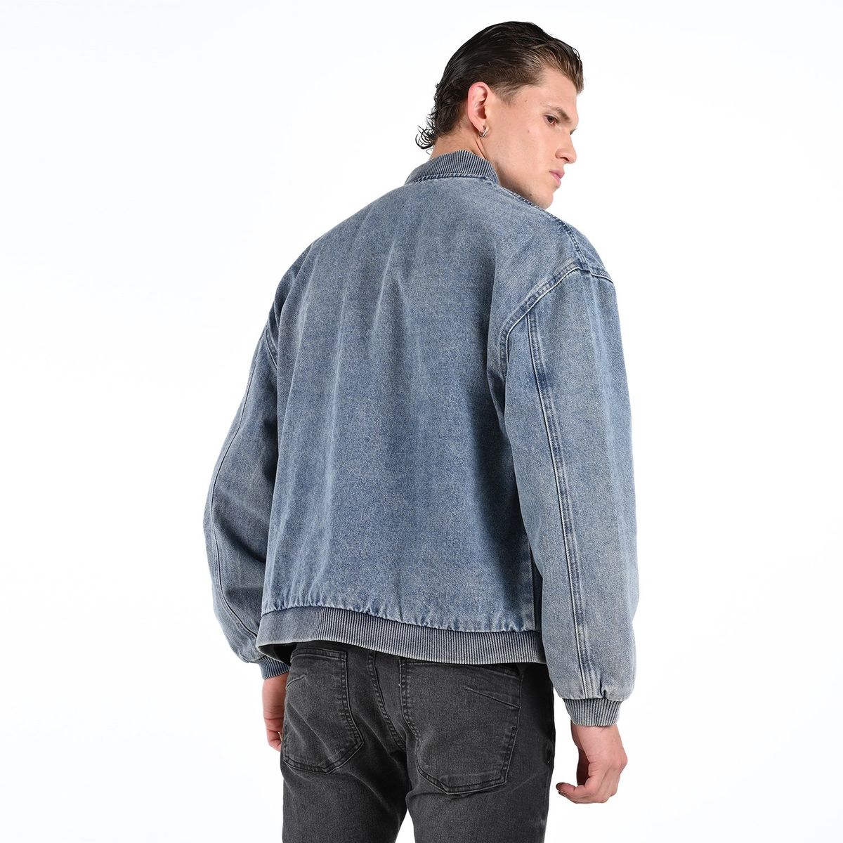 DENIMLAB - Chaqueta Bomber para Hombre De jean Denimlab