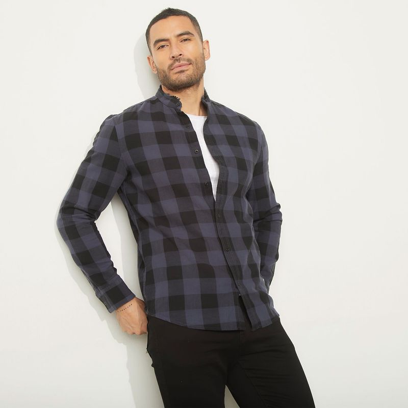 MOSSIMO - Camisa para Hombre de Cuadros Manga larga Mossimo