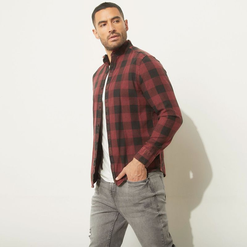 MOSSIMO - Camisa para Hombre de Cuadros Manga larga Mossimo