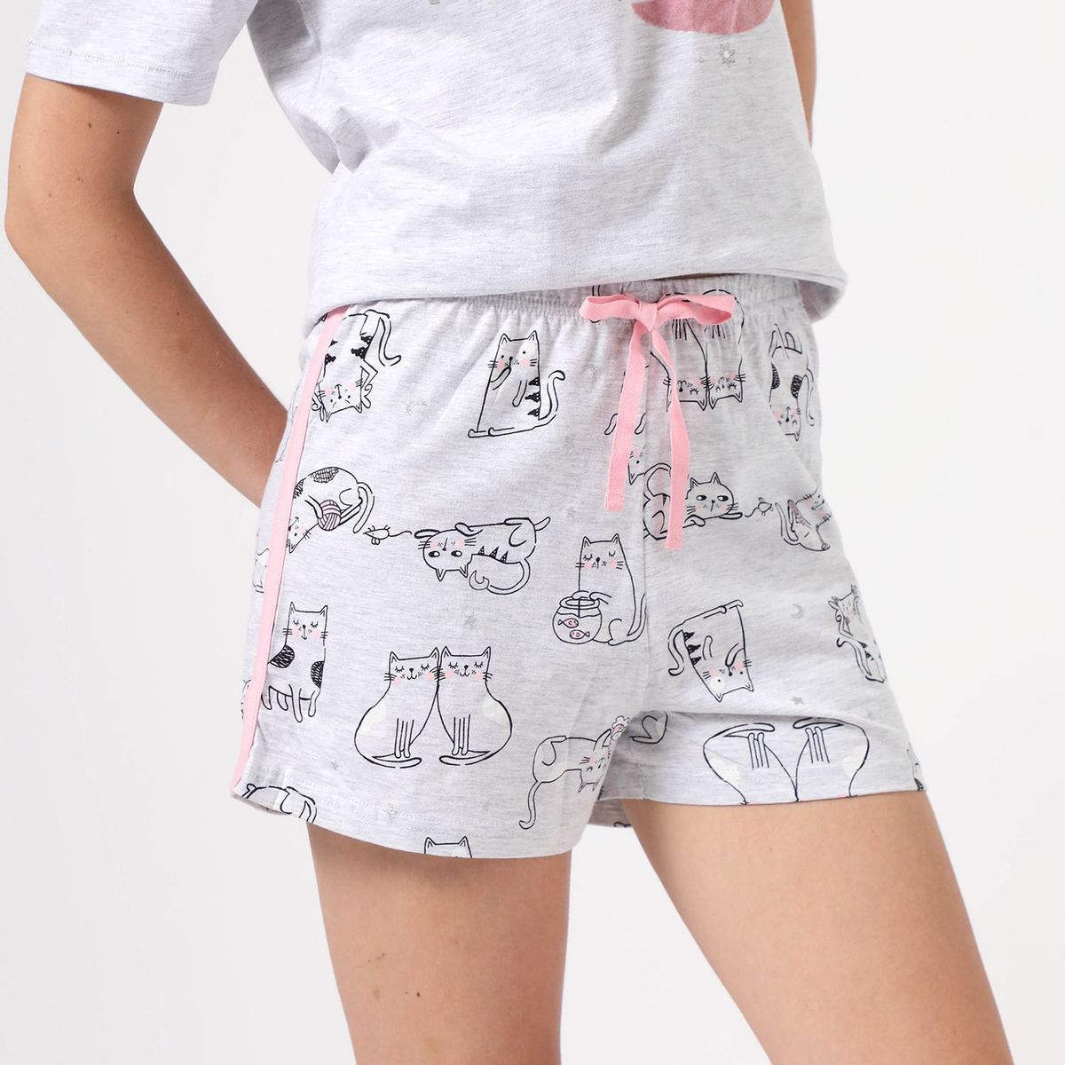 SYBILLA - Short de pijama Mujer Corto de Algodón Sybilla