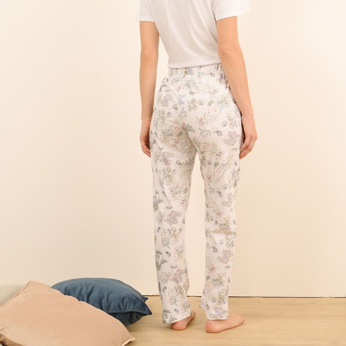 UNIVERSITY CLUB - Pantalón de pijama Mujer Largo con Flores de Algodón University Club