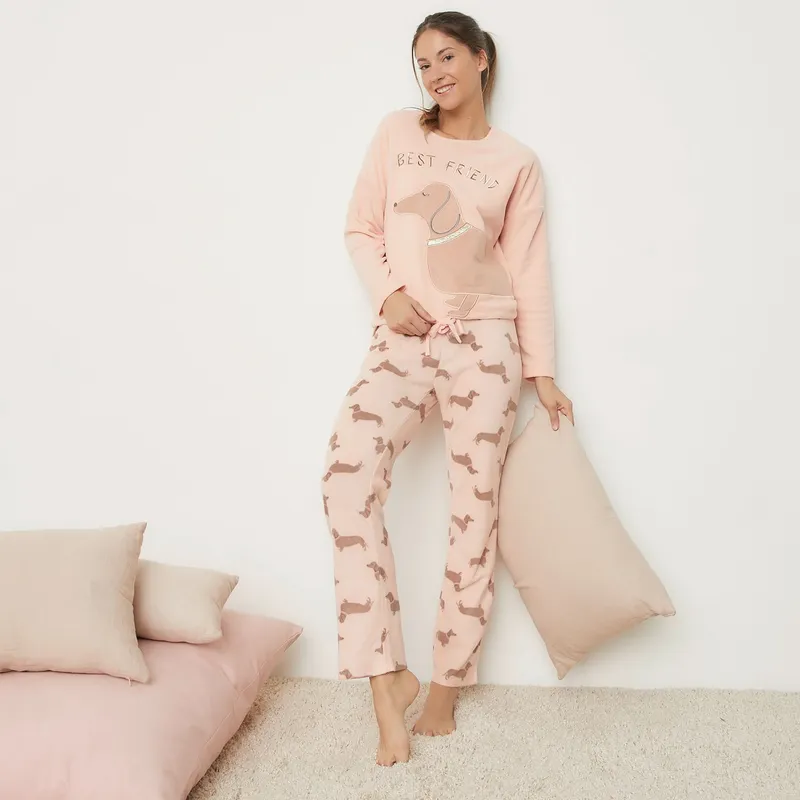 SYBILLA - Conjunto pijama térmica mujer pantalón y manga larga Sybilla