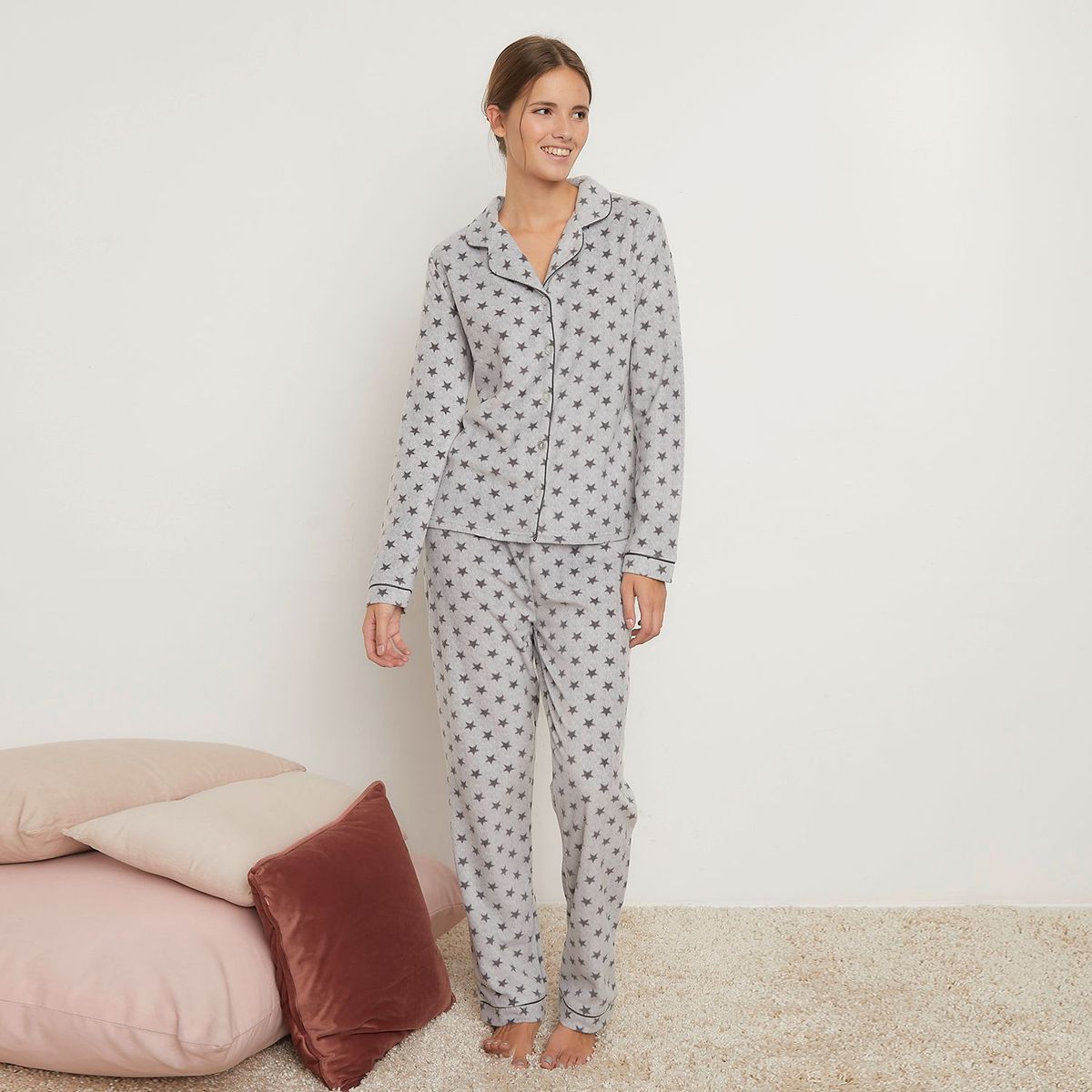 SYBILLA - Conjunto pijama mujer pantalón y manga larga Sybilla