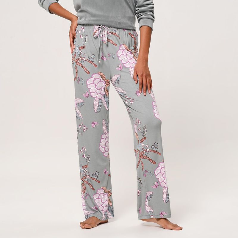 Pantalón de pijama Mujer Largo con Flores University Club
