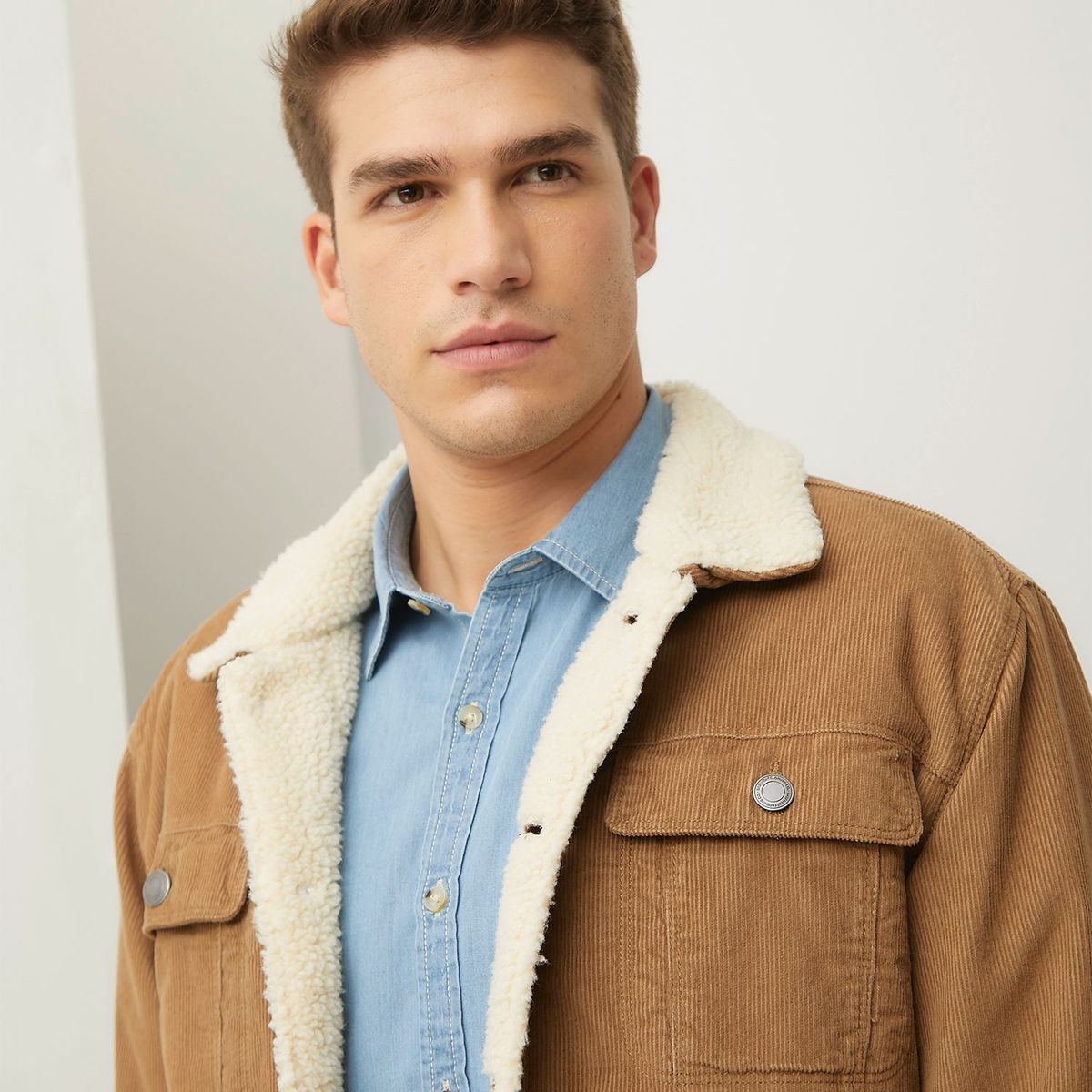 BASEMENT - Chaqueta para Hombre Ovejera de Algodón Basement