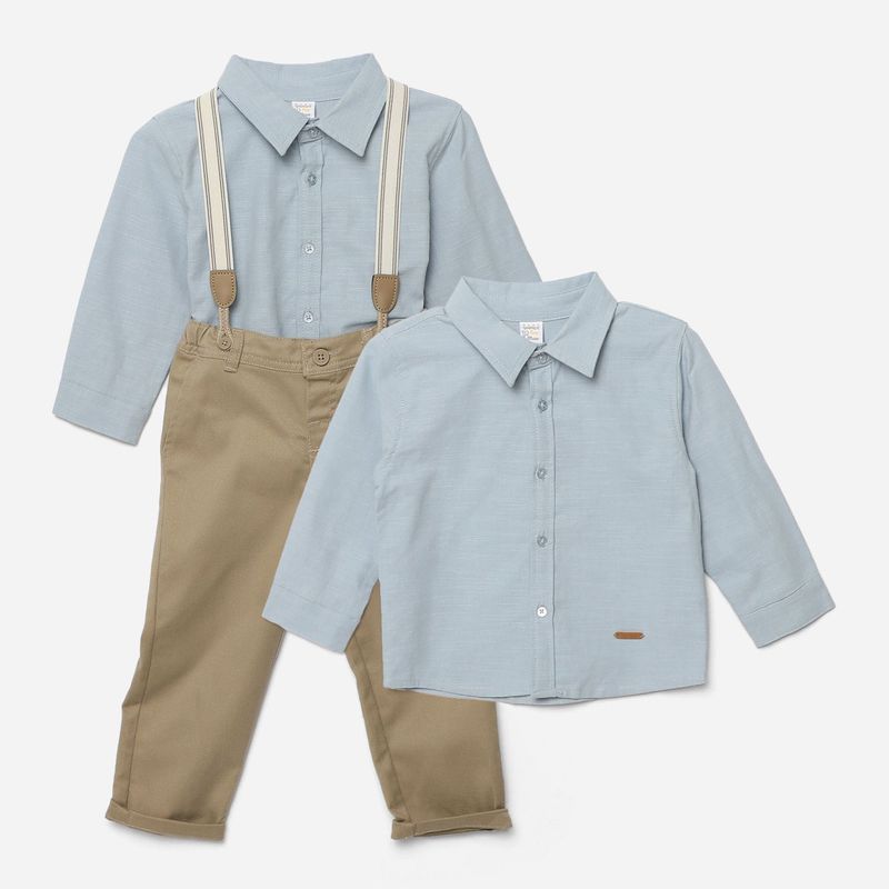 YAMP - Conjunto Camisa + pantalón para Bebé niño en Algodón Yamp