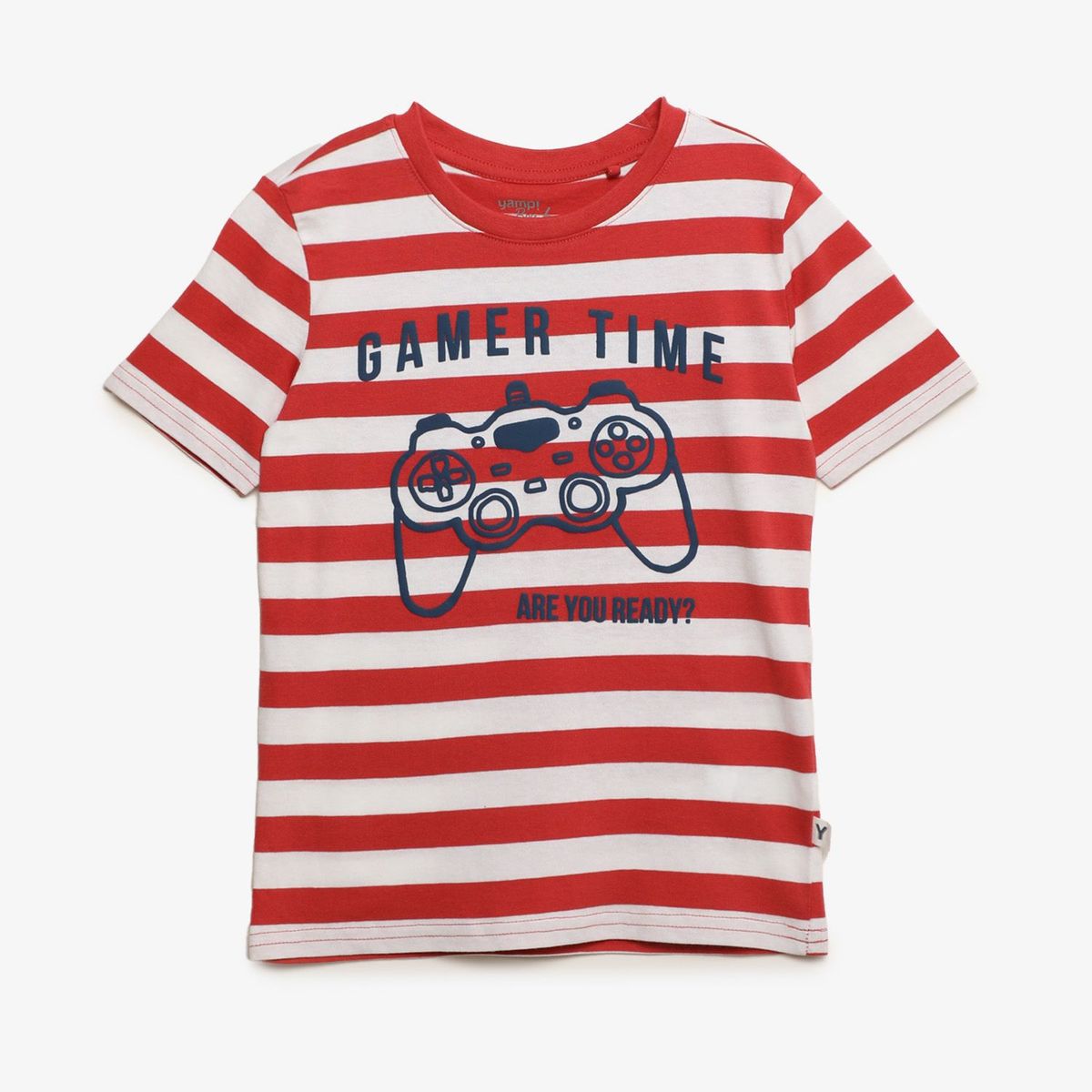 YAMP - Camiseta para Niño con Rayas Manga corta en Algodón Yamp