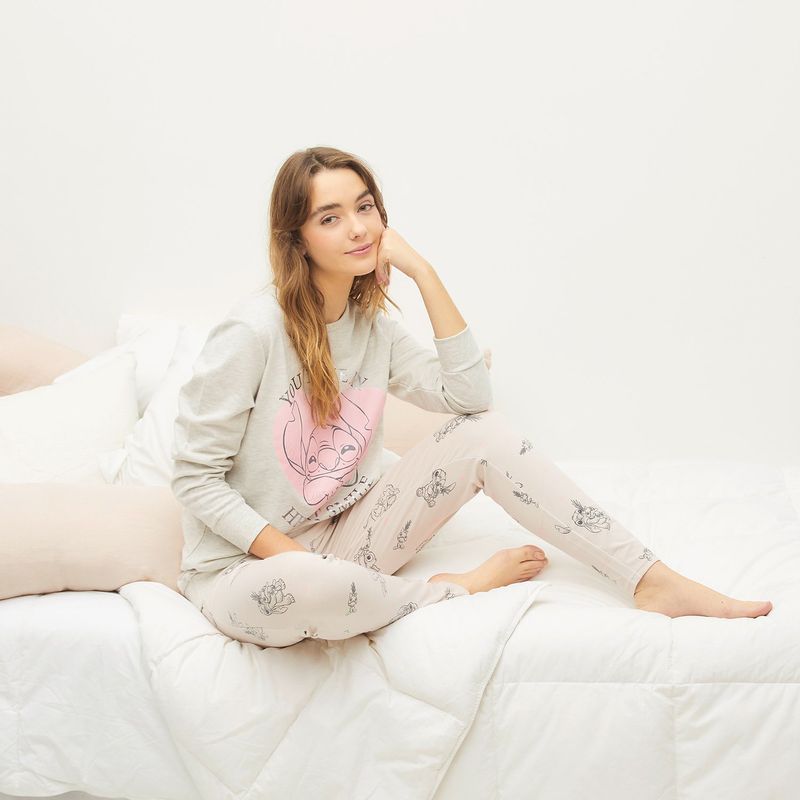 DISNEY - Conjunto pijama mujer pantalón y manga larga Disney