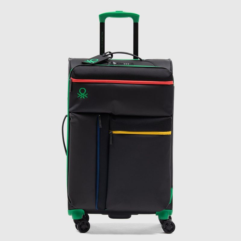 BENETTON - Maletas de 18 kg - Maleta blanda de viaje 18 Kg Benetton Bodega Ruedas 360° candado TSA