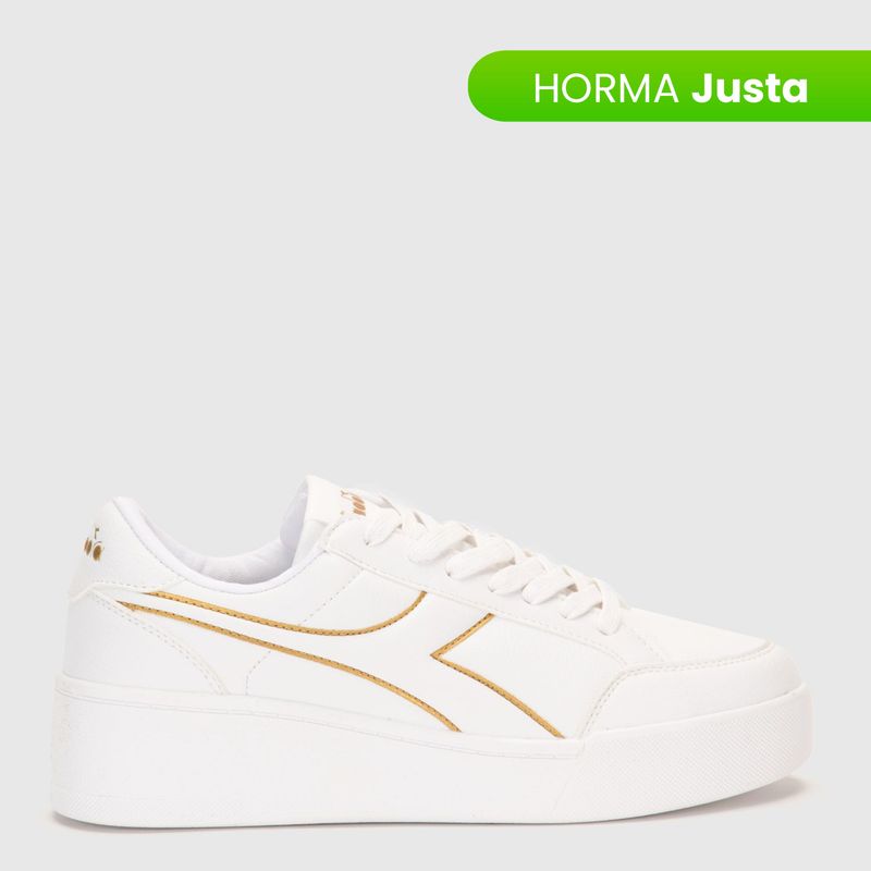 DIADORA - Tenis Diadora Mujer Moda Bewen Blancos Horma Justa 