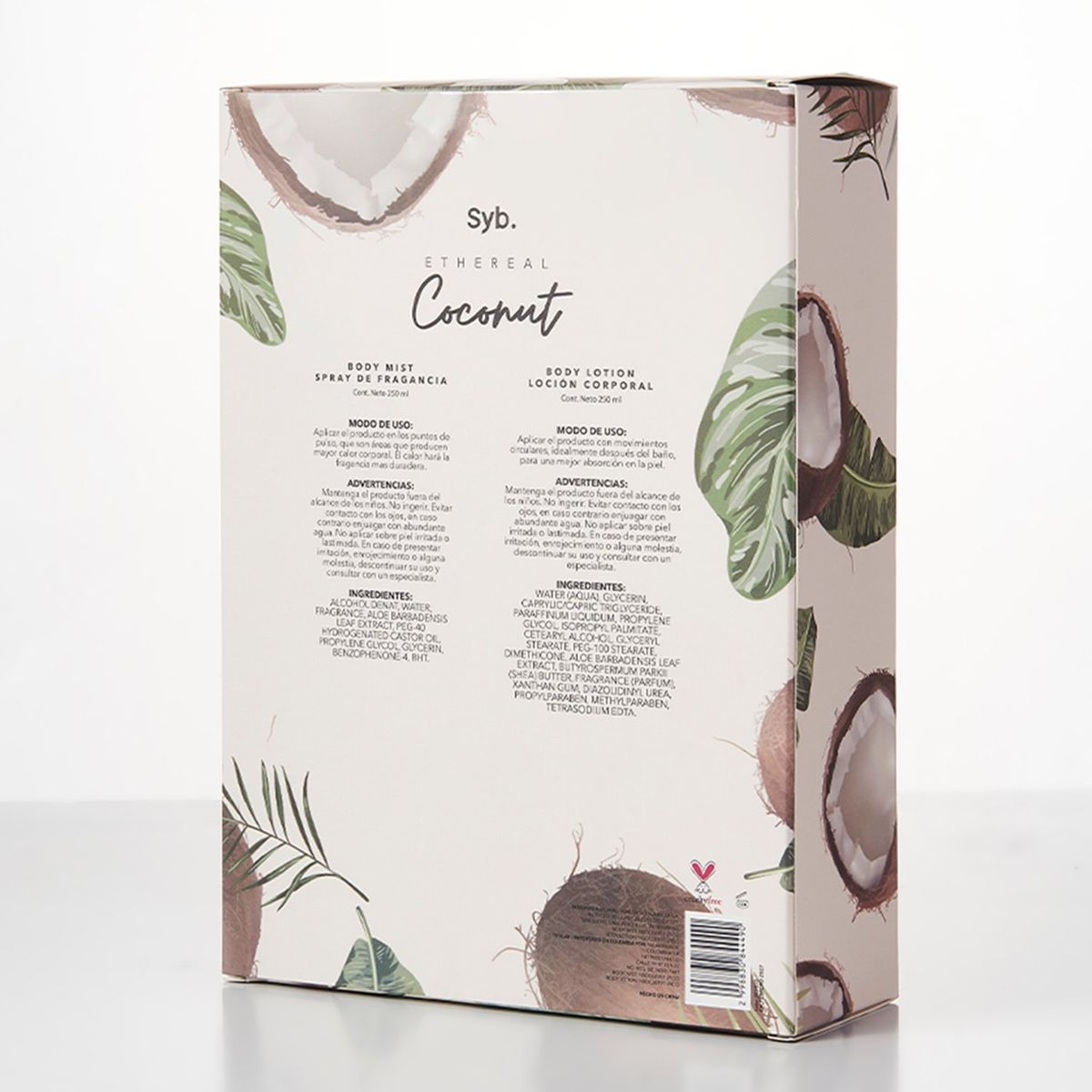 SYBILLA - Set de Perfume Mujer Sybilla Body Mist Ethereal Coconut X 250 ml + Body Lotion Ethereal Coconut  X 250 ml