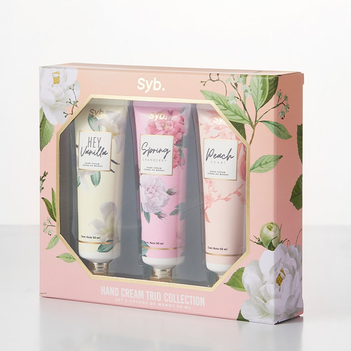 SYBILLA - Hidratantes corporales Hand Cream Hey Vainilla X 50 ml+Hand Cream  Spring Cranberry X 50 ml+Hand Cream Peach Heart X 50 ml Sybilla: Incluye 3 Productos