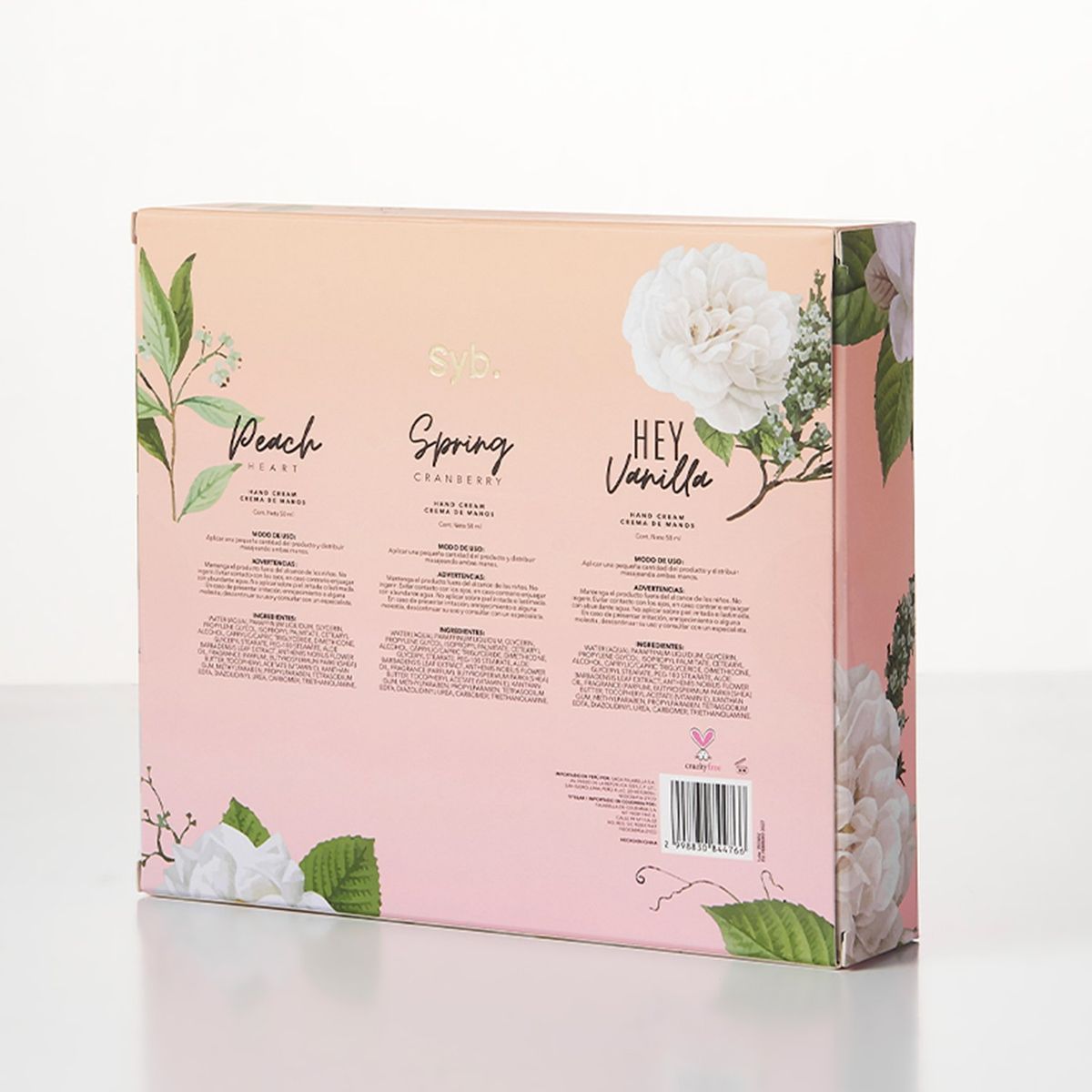 SYBILLA - Hidratantes corporales Hand Cream Hey Vainilla X 50 ml+Hand Cream  Spring Cranberry X 50 ml+Hand Cream Peach Heart X 50 ml Sybilla: Incluye 3 Productos