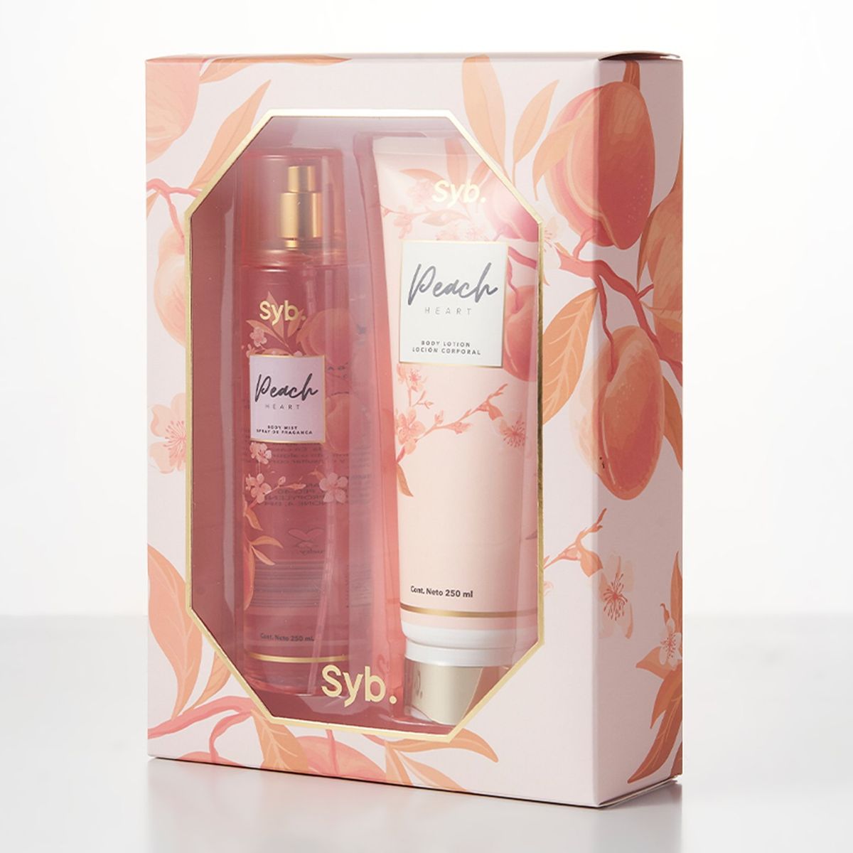 SYBILLA - Set de Perfume Mujer Sybilla Body Mist Peach Heart X 250 ml + Body Lotion Peach Heart X 250 ml