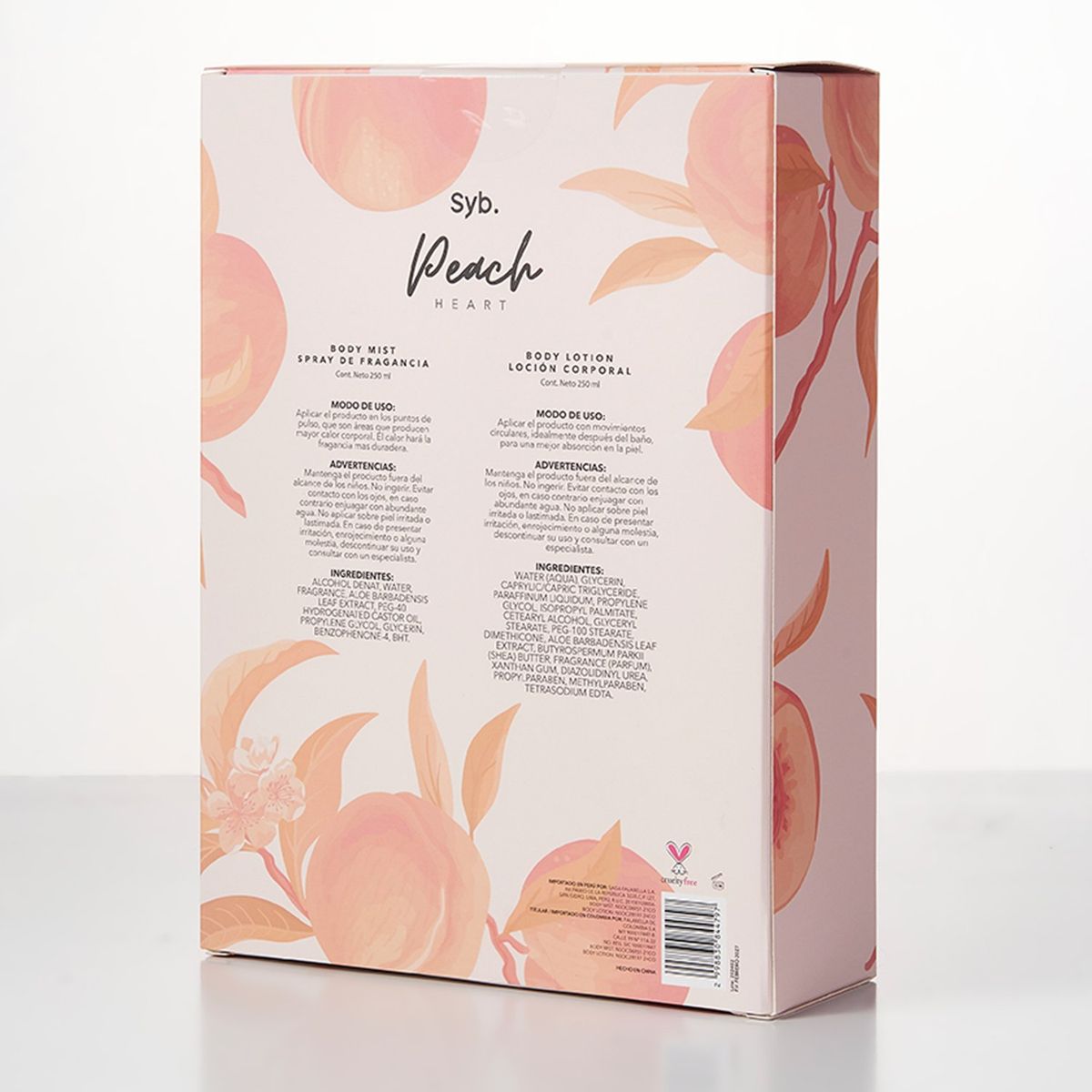 SYBILLA - Set de Perfume Mujer Sybilla Body Mist Peach Heart X 250 ml + Body Lotion Peach Heart X 250 ml