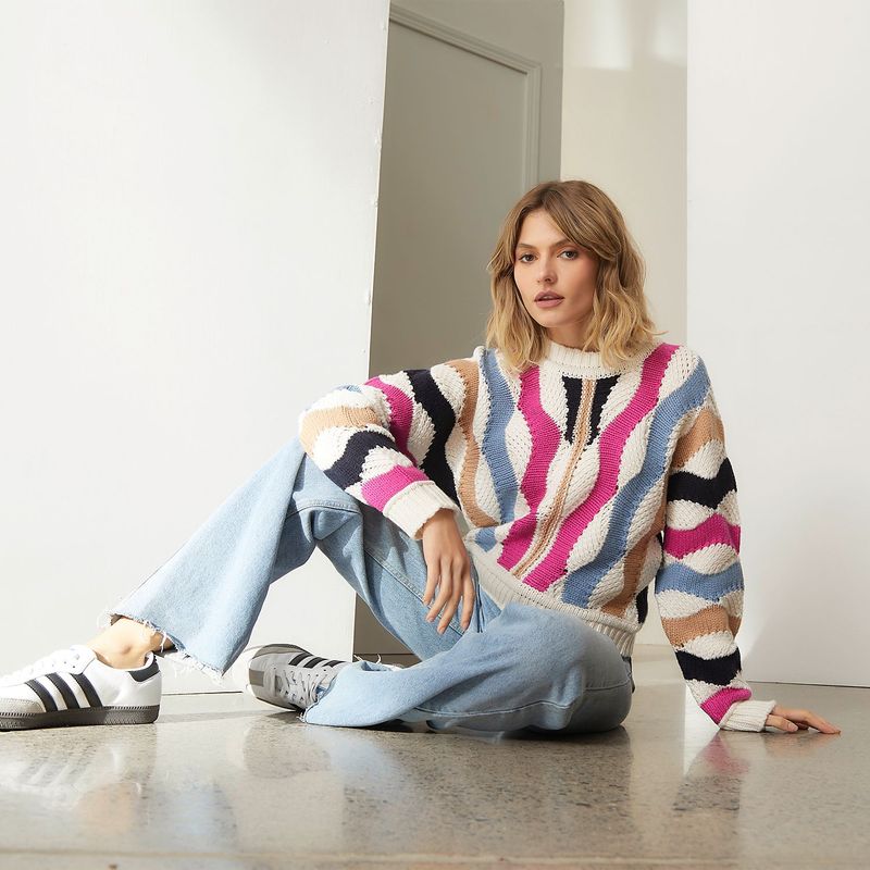 BASEMENT - Saco con Estampado para Mujer Lana Basement