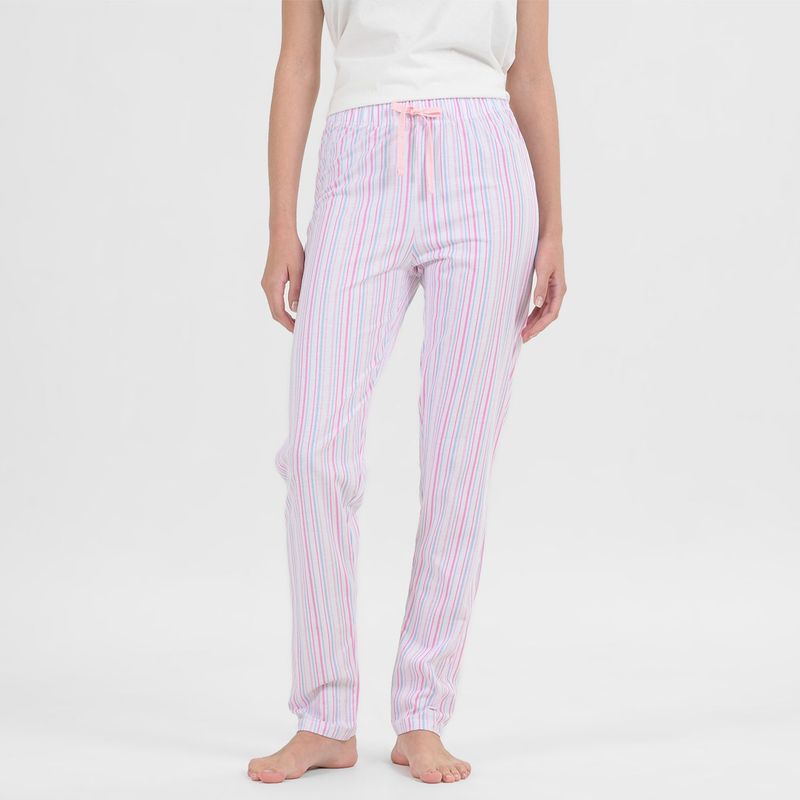 SYBILLA - Pantalón de pijama Mujer Largo de Algodón Sybilla