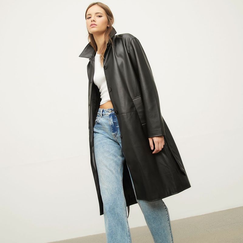 SYBILLA - Chaqueta para Mujer Efecto cuero Sybilla