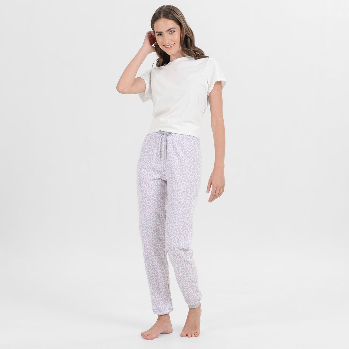 SYBILLA - Pantalón de pijama Mujer Largo de Algodón Sybilla