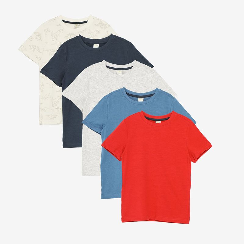 YAMP - Camiseta Niño Pack de 5 unidades Manga corta de Algodón Yamp 
